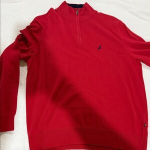 Nautica Men's Bold Red Zip-Up Sweater